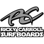 Logo of Ricky Carroll Surfboards with a link to their website.